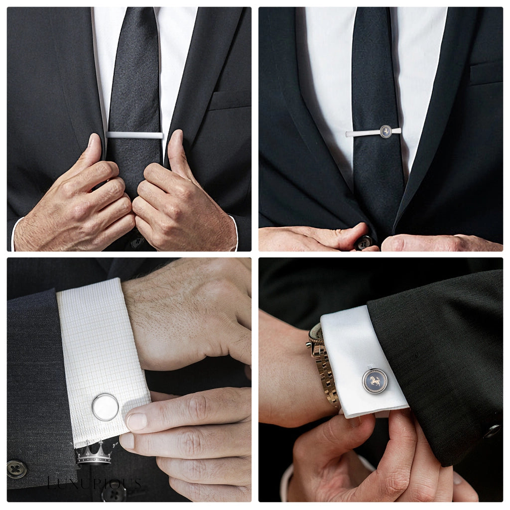 Luxury Tie Clips & Cufflinks Set Cufflinks Luxurious Weddings