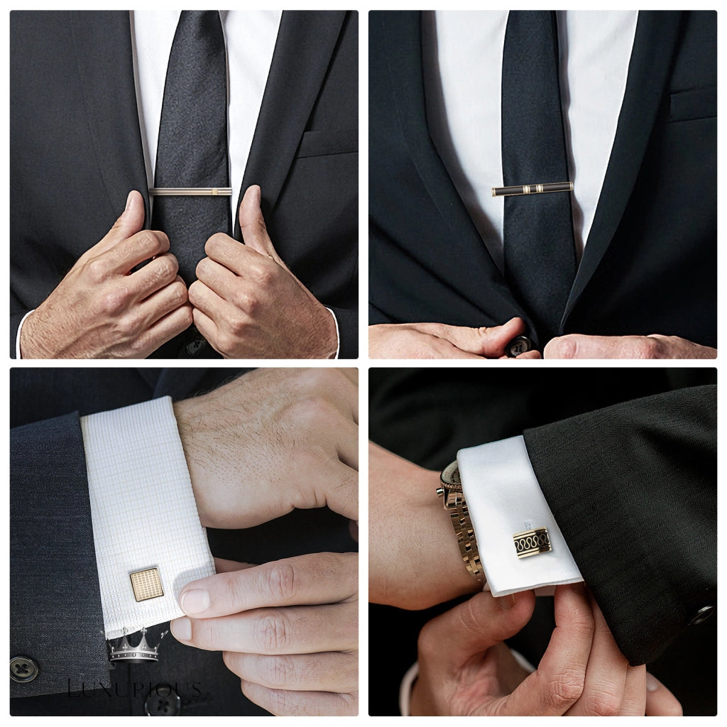 Luxury Tie Clips & Cufflinks Set Cufflinks Luxurious Weddings