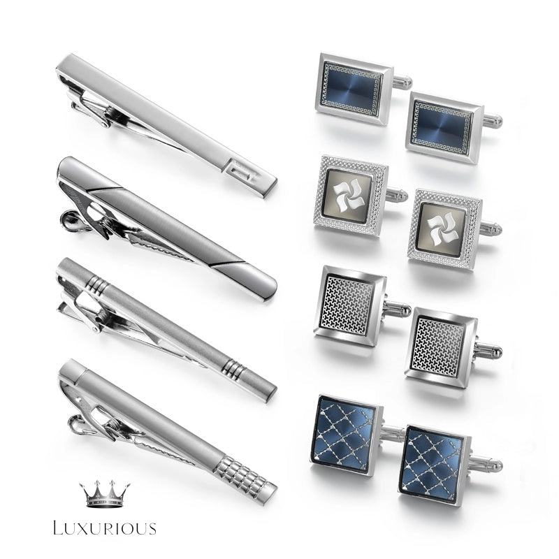 Luxury Tie Clips & Cufflinks Set Cufflinks Luxurious Weddings