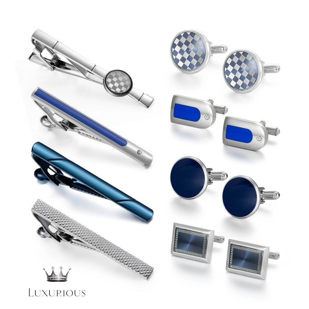 Luxury Tie Clips & Cufflinks Set Cufflinks Luxurious Weddings