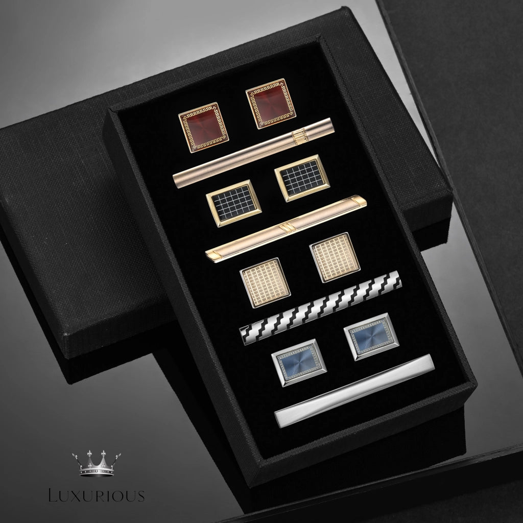 Luxury Tie Clips & Cufflinks Set Luxurious Weddings