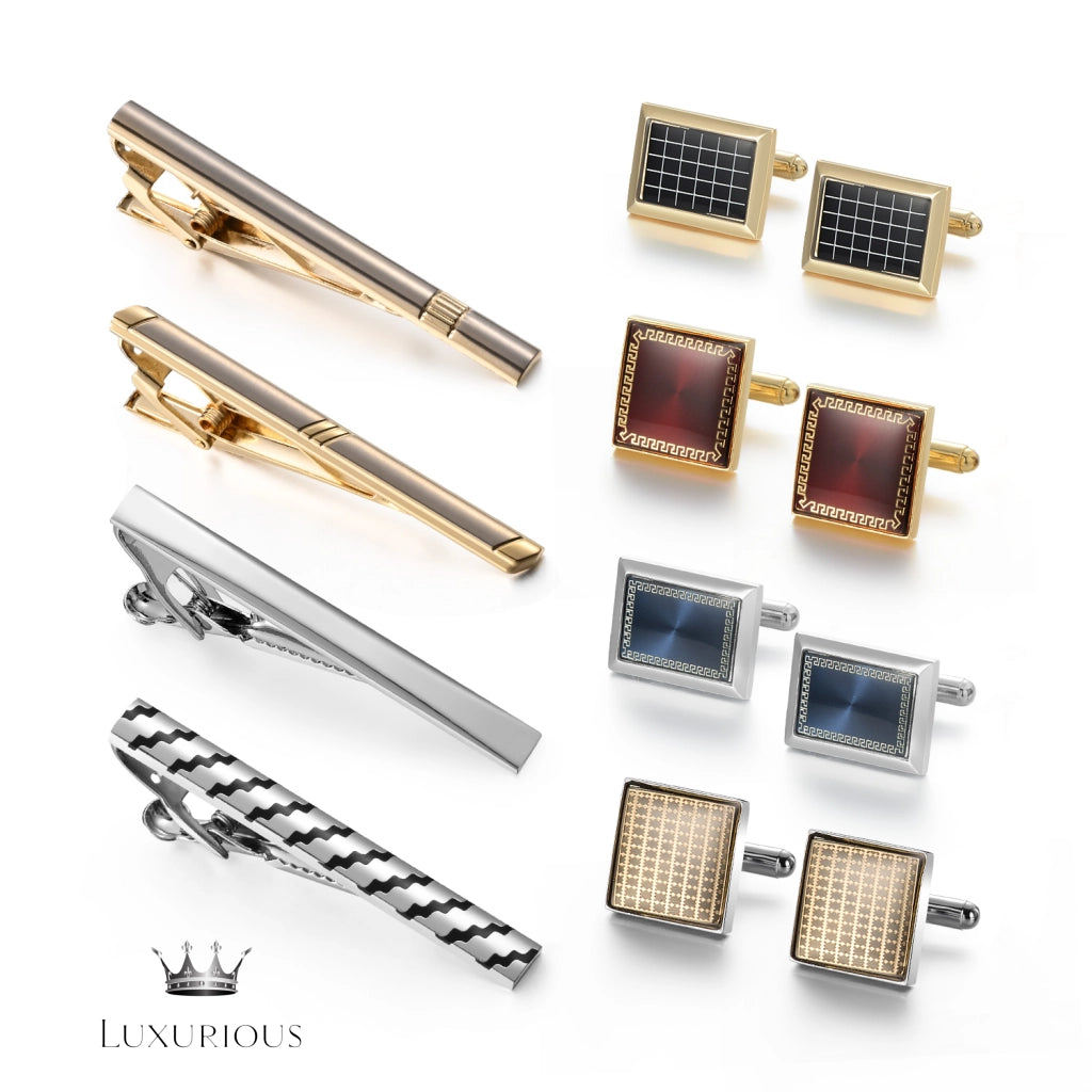 Luxury Tie Clips & Cufflinks Set Luxurious Weddings