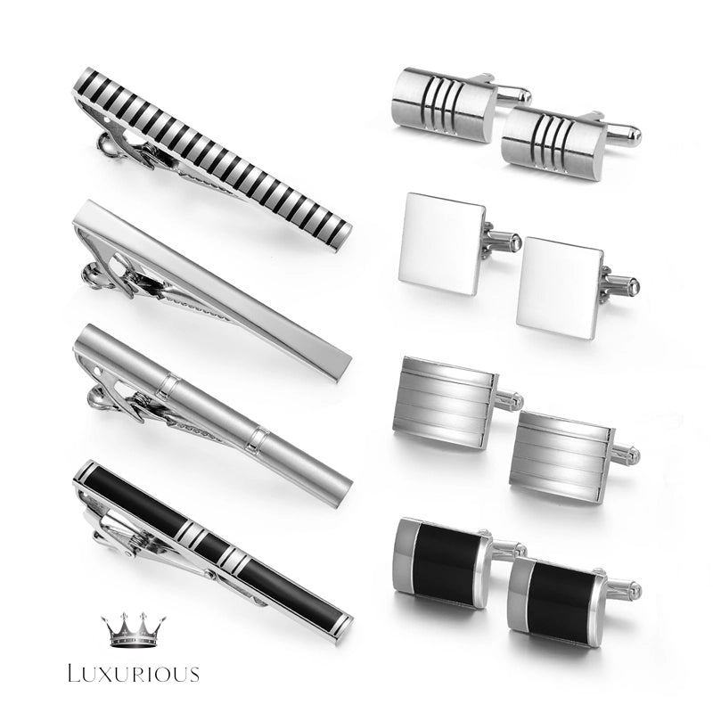 Luxury Tie Clips & Cufflinks Set Cufflinks Luxurious Weddings