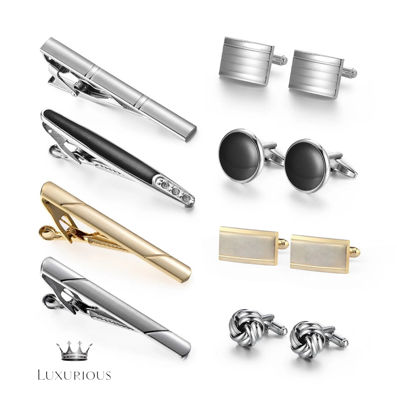 Luxury Tie Clips & Cufflinks Set Luxurious Weddings