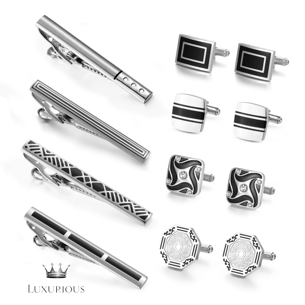 Luxury Tie Clips & Cufflinks Set Luxurious Weddings