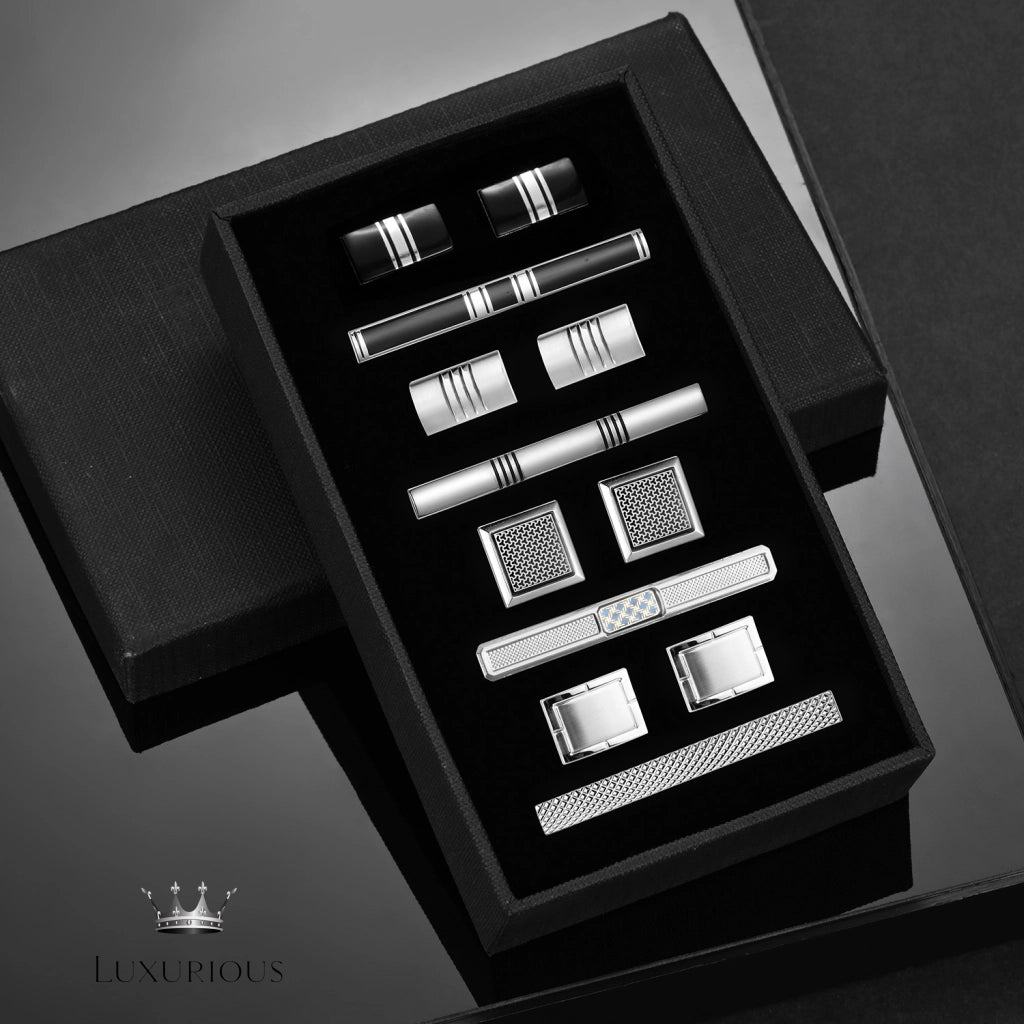 Luxury Tie Clips & Cufflinks Set Cufflinks Luxurious Weddings