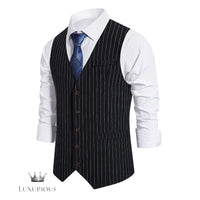 Luxury Striped Wedding Vest Suit