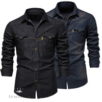 Men's Autumn Cotton Denim Cowboy Shirt