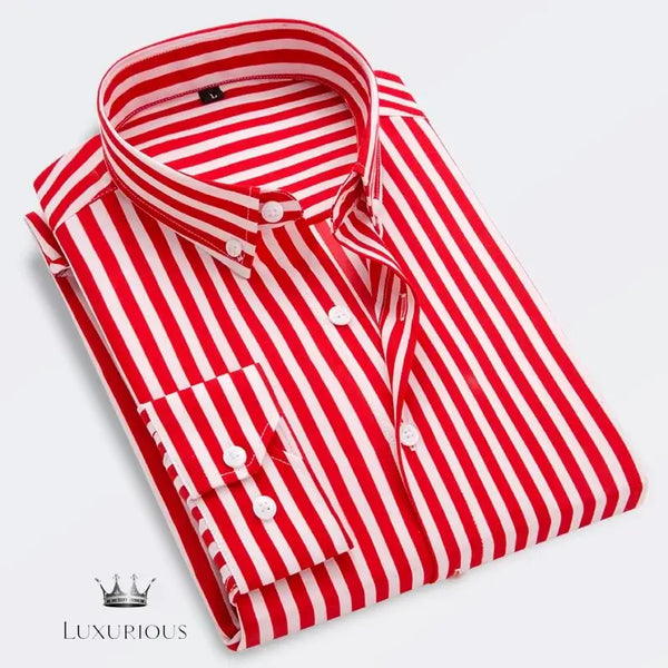 Men's Striped Long Sleeve Shirt - Slim Fit men's dress shirt Luxurious Weddings