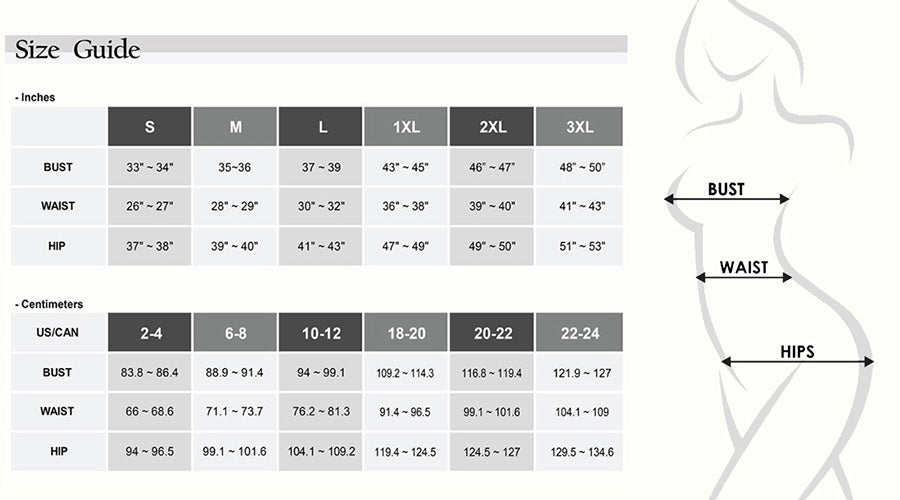 Maniju Size Chart