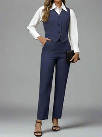 Women's Single Breasted Vest and Pants 2-Piece Elegant Business Suit Women's Suit Luxurious Weddings