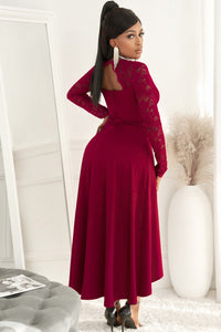 Lace High-Low V-Neck Dress Mother of the bride Luxurious Weddings