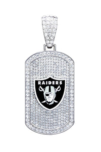 Las Vegas Raiders Bling Dog Tag Necklace Jewellery Luxurious Weddings