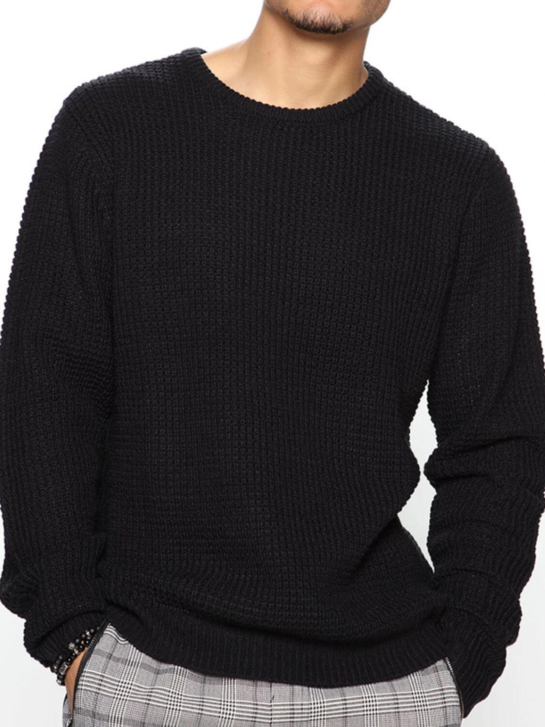 Men's Full Size Round Neck Long Sleeve Sweater Plus Size mens sweatshirts Luxurious Weddings