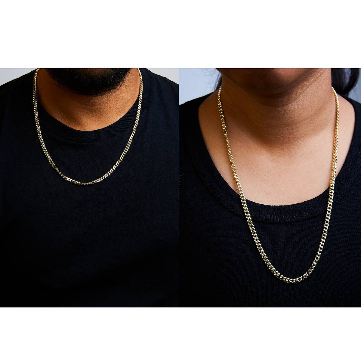 14K Yellow Gold 4.5mm Miami Cuban Unisex Chain Necklace Jewellery Luxurious Weddings