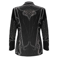 BAROCCO Men's Duke Rhinestone Design Blazer | Black/Silver Men's Blazer Luxurious Weddings