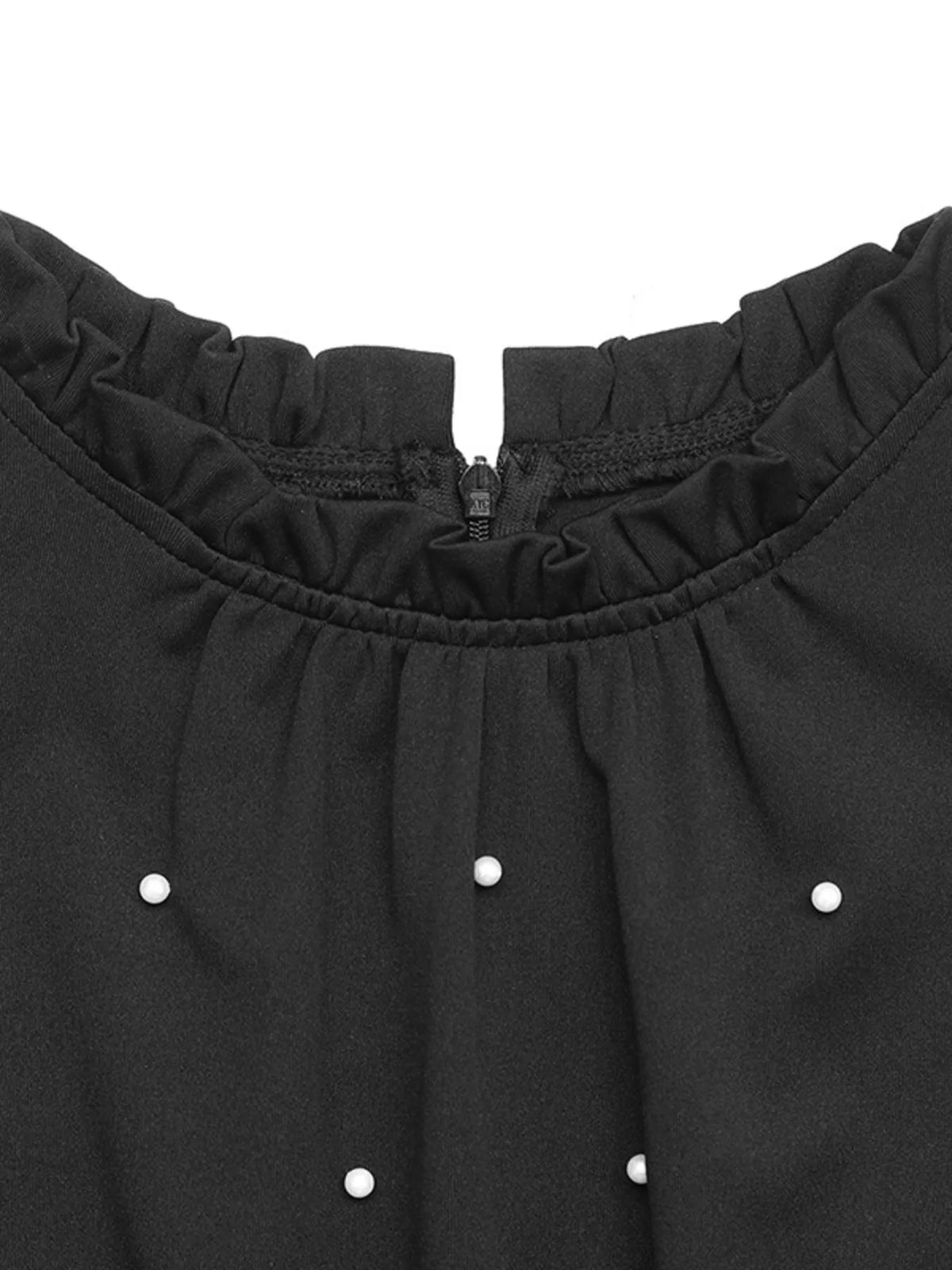 Pearl Detail Ruffled Cap Sleeve Jumpsuit Jumpsuits Luxurious Weddings