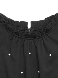 Pearl Detail Ruffled Cap Sleeve Jumpsuit Jumpsuits Luxurious Weddings