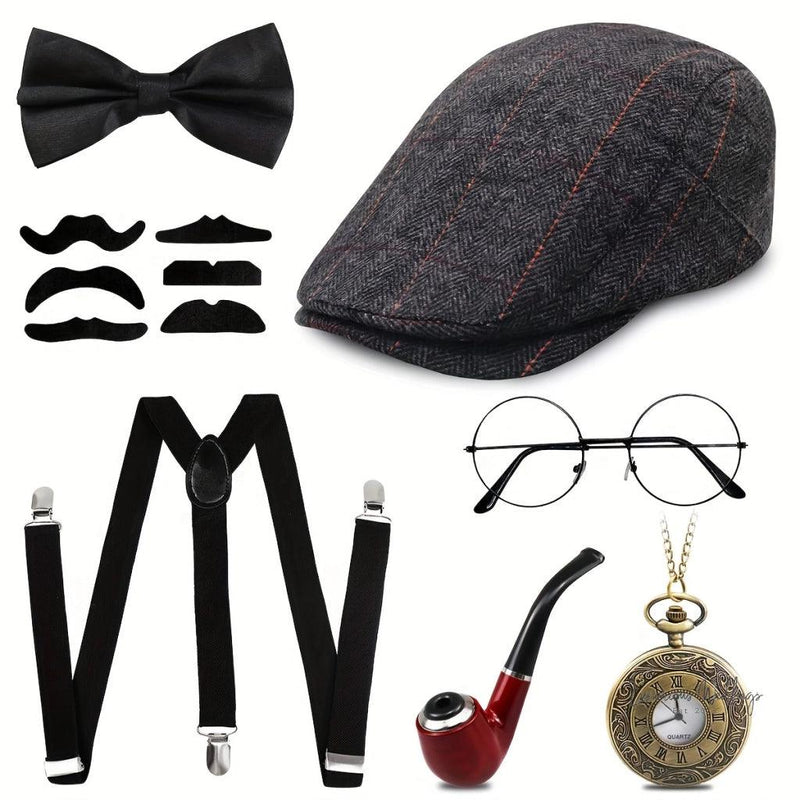 1920s Gangster Costume Accessories - 7pc Set Costume Set Luxurious Weddings