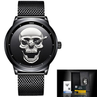 LIGE Simple Skull Stereoscopic Watch Watches Luxurious Weddings