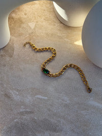 Tāhū Kākāriki Gold Bracelet