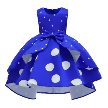 Girls Elegant Polka Dots Dress girls dress Luxurious Weddings