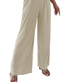 Full Size Elastic Waist Wide Leg Pants Plus Size Pants Luxurious Weddings