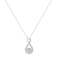 Sterling Silver Diamond Accent Infinity 18" Pendant Necklace Jewellery Luxurious Weddings