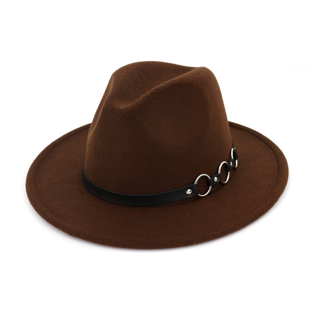 60cm Woolen Fedora Hat | Coffee