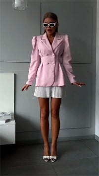 Breasted Puff Sleeve Suit Jacket And Skirt Suit woman's suit Luxurious Weddings