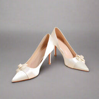 Point Toe Stiletto Pumps Bridal Shoes Luxurious Weddings