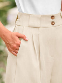 Two Button Wide Waistband Shorts Shorts Luxurious Weddings