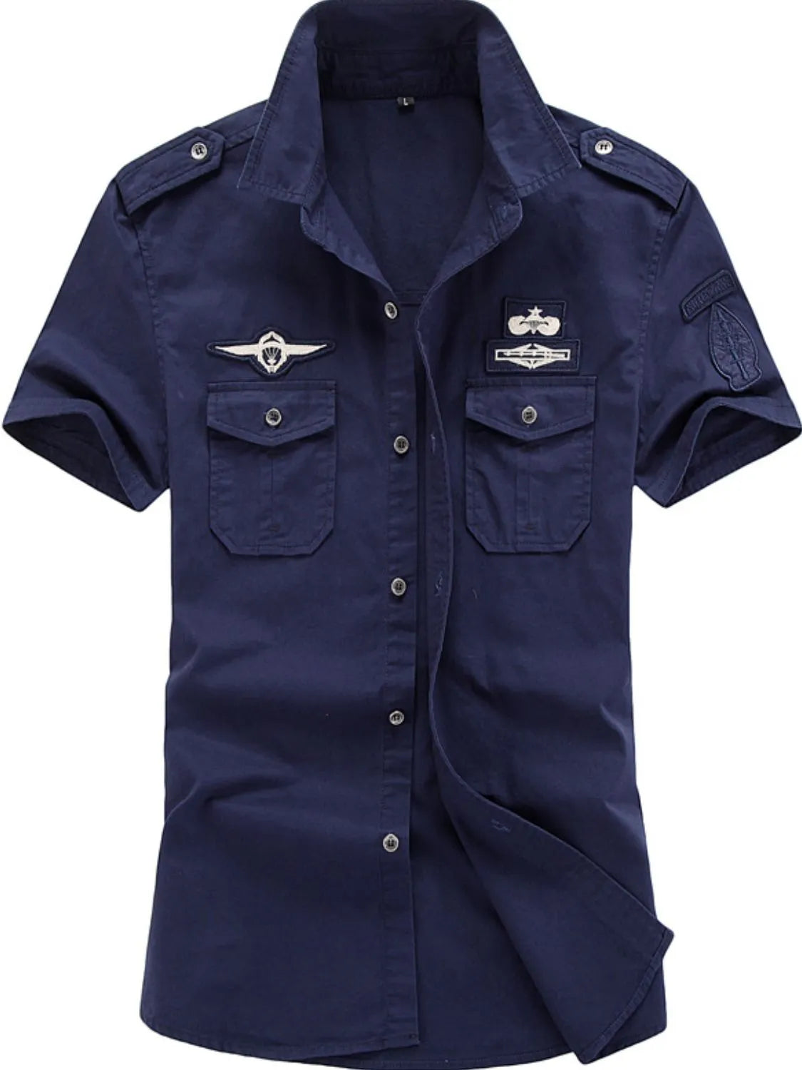 Men's Plus Size Embroidered Collared Neck Short Sleeve Shirt Shirts & polos Luxurious Weddings