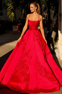 Spaghetti Straps A-Line Ball Gown:
