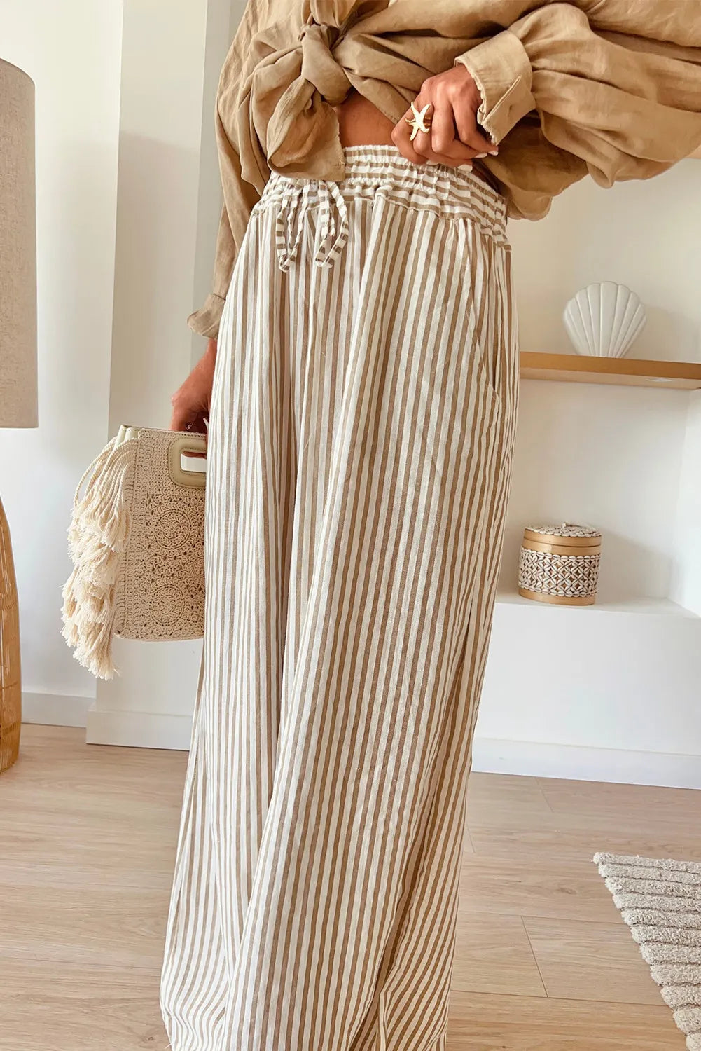 Plus Size Striped Wide Leg Pants Plus size pants Luxurious Weddings
