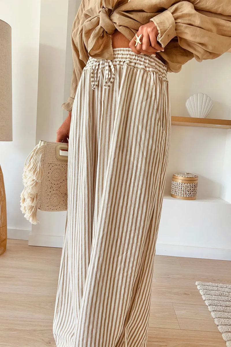 Plus Size Striped Wide Leg Pants Plus size pants Luxurious Weddings