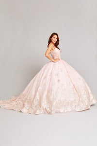 a woman in a ball gown posing for a picture