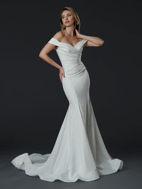 Long Pleated Mermaid Wedding Dress Mermaid Dress Luxurious Weddings
