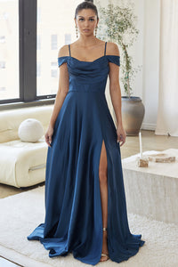 Side Split Silk Bridesmaid Dress