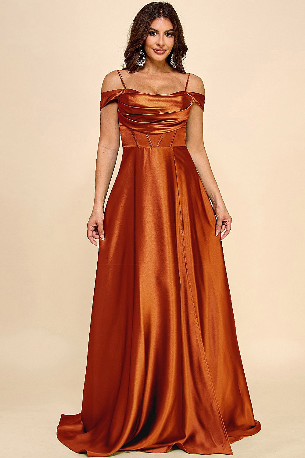 Side Split Silk Bridesmaid Dress