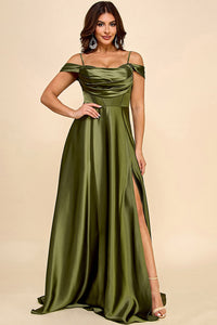 Side Split Silk Bridesmaid Dress