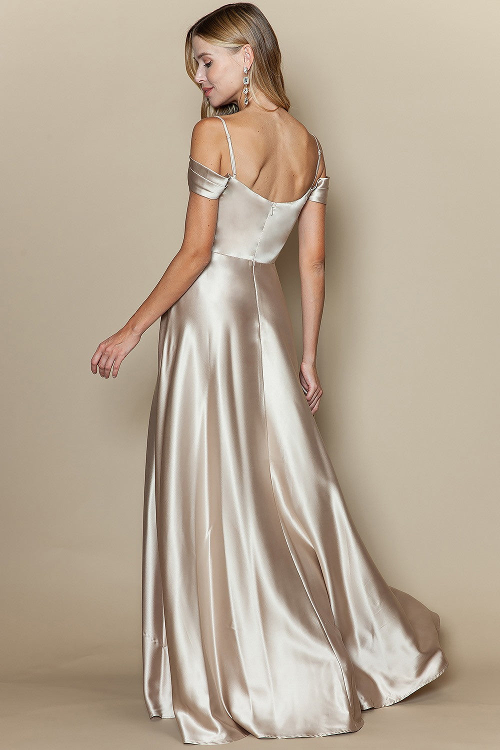 Side Split Silk Bridesmaid Dress