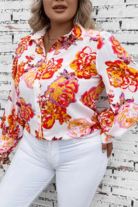 Plus Size Printed Long Sleeve Shirt Plus size blouse Luxurious Weddings