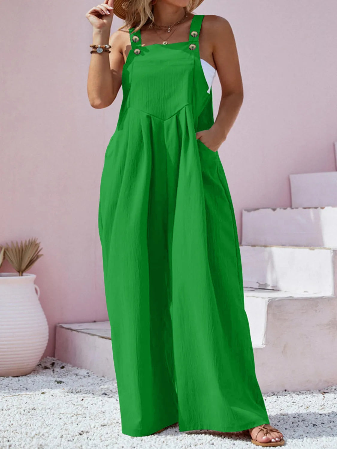 Plus Size Square Neck Wide Leg Overalls Plus size Luxurious Weddings