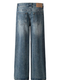 Men's Wide-Leg Vintage Wash Jeans Jeans Luxurious Weddings