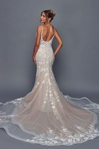 Skinny Straps Trumpet Wedding Gown wedding dress Luxurious Weddings