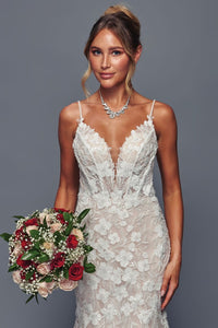 Skinny Straps Trumpet Wedding Gown wedding dress Luxurious Weddings