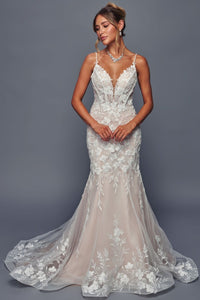 Skinny Straps Trumpet Wedding Gown wedding dress Luxurious Weddings