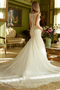 Sleeveless Illusion Mermaid Wedding Gown Wedding Dress Luxurious Weddings