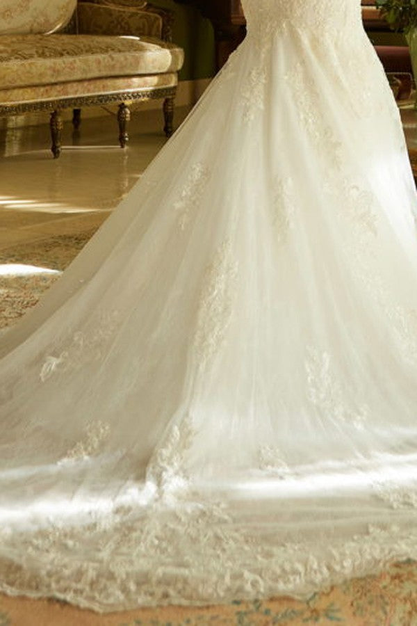 Sleeveless Illusion Mermaid Wedding Gown Wedding Dress Luxurious Weddings